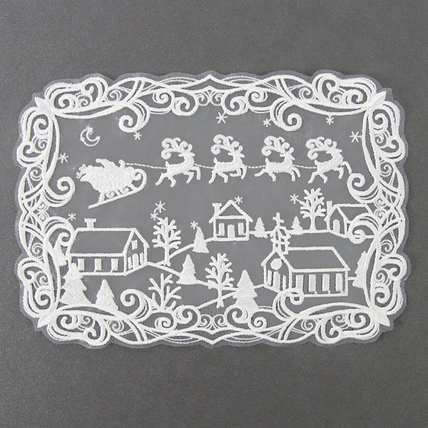 Santa's Flight Doily (Organza)
