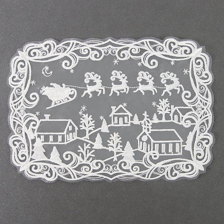 Santa's Flight Doily (Organza)