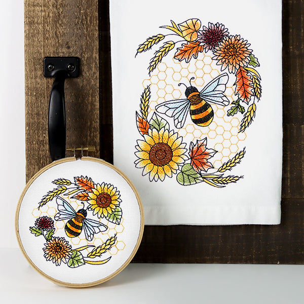 Buzzing Bee and Autumn Blooms Feature