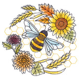 Buzzing Bee and Autumn Blooms Accent