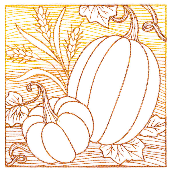 Fresh Harvest - Pumpkins Etching