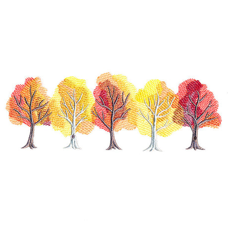 Colors of Autumn Tree Border