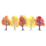 Colors of Autumn Tree Border