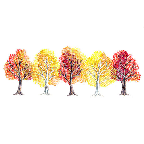Colors of Autumn Tree Border