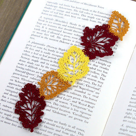Fall Leaves Bookmark (Battenburg Lace)
