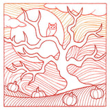 Spooky Evening - Haunted Pumpkin Patch Etching