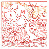 Spooky Evening - Haunted Pumpkin Patch Etching