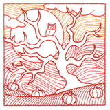 Spooky Evening - Haunted Pumpkin Patch Etching