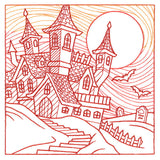 Spooky Evening - Haunted House Etching