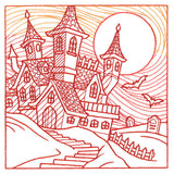 Spooky Evening - Haunted House Etching