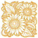 Sunflowers in Autumn Square (Trapunto)