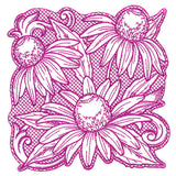 Coneflowers in Autumn Square (Trapunto)
