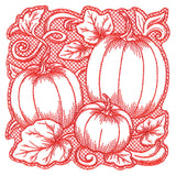 Pumpkin Patch in Autumn Square (Trapunto)