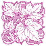 Maple Leaves in Autumn Square (Trapunto)