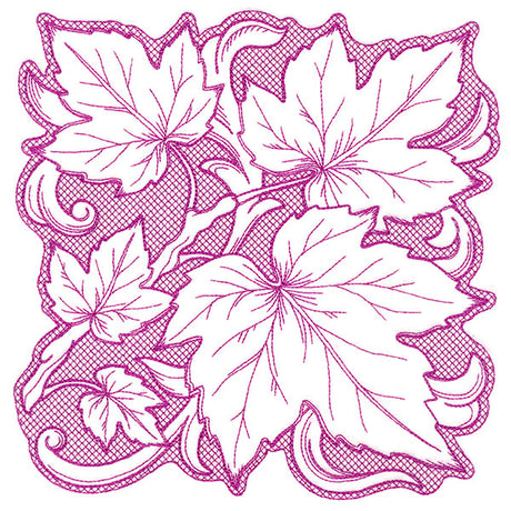 Maple Leaves in Autumn Square (Trapunto)