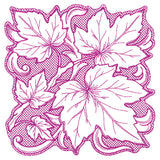 Maple Leaves in Autumn Square (Trapunto)