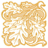 Oak Leaves in Autumn Square (Trapunto)