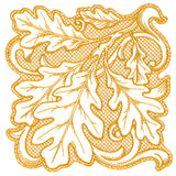 Oak Leaves in Autumn Square (Trapunto)