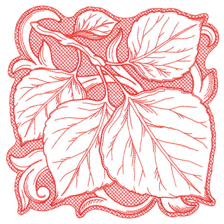 Aspen Leaves in Autumn Square (Trapunto)