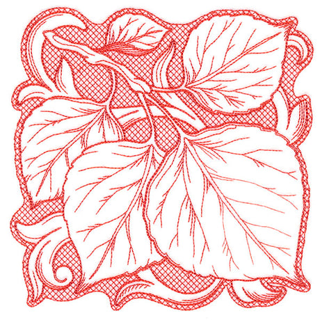 Aspen Leaves in Autumn Square (Trapunto)