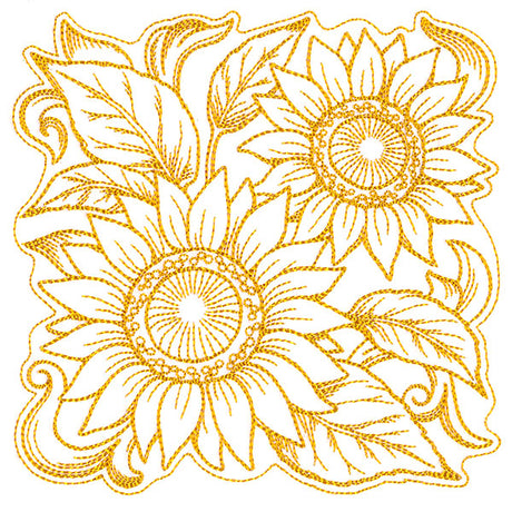 Sunflowers in Autumn Square