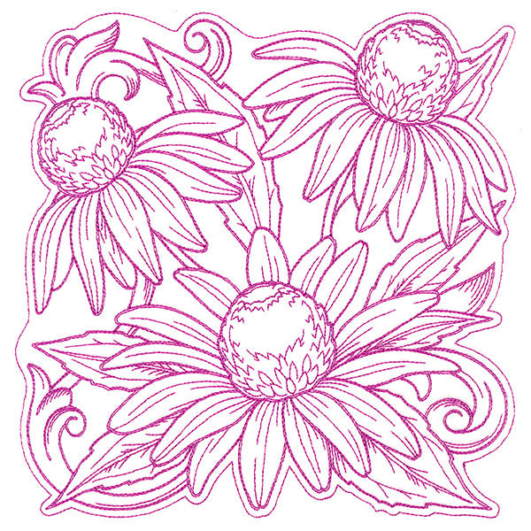 Coneflowers in Autumn Square