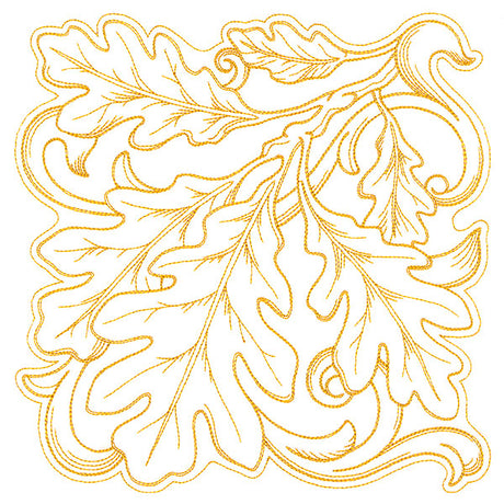 Oak Leaves in Autumn Square