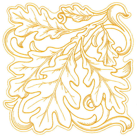 Oak Leaves in Autumn Square