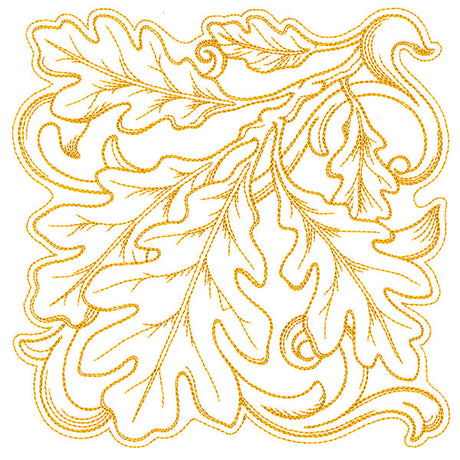 Oak Leaves in Autumn Square