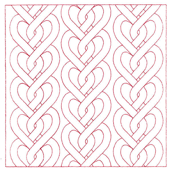 Classic Heart Cabling Square (Double Run)