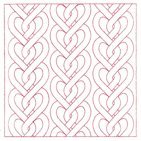 Classic Heart Cabling Square (Double Run)