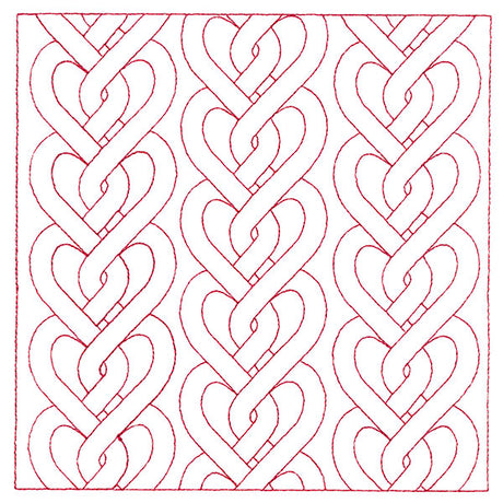 Classic Heart Cabling Square (Double Run)