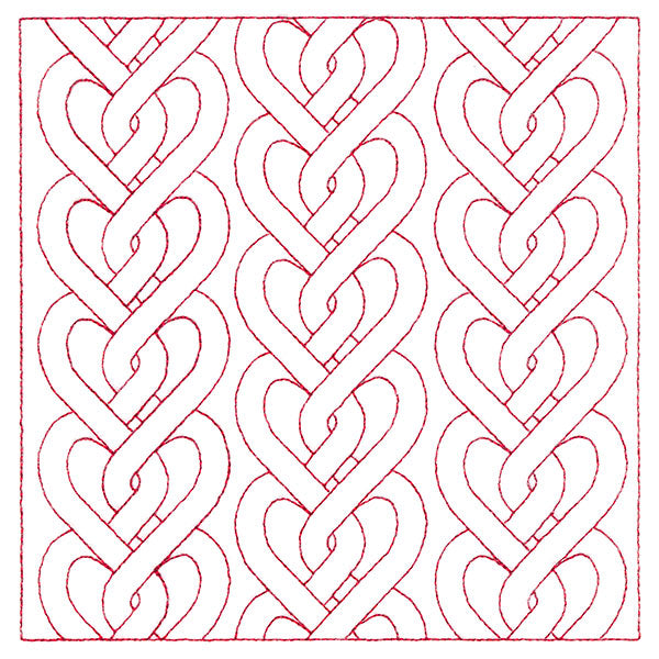 Classic Heart Cabling Square (Double Run)