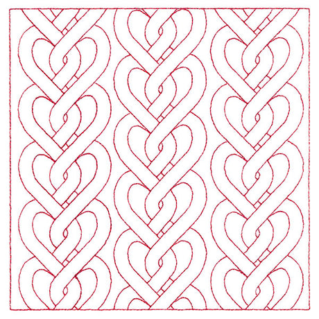Classic Heart Cabling Square (Double Run)