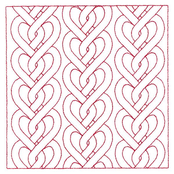 Classic Heart Cabling Square (Double Run)