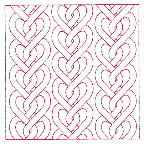 Classic Heart Cabling Square (Double Run)