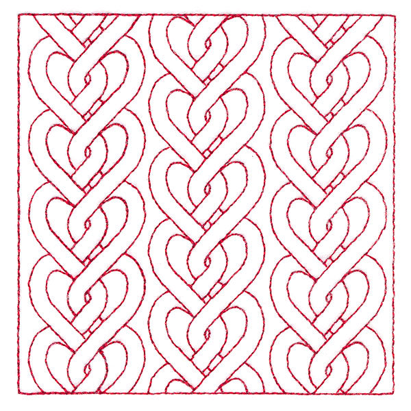 Classic Heart Cabling Square (Double Run)