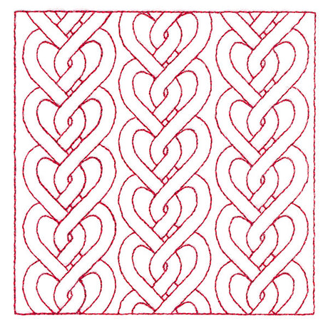 Classic Heart Cabling Square (Double Run)