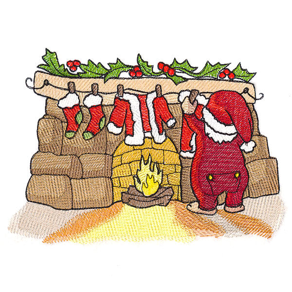 Christmas Night Clothesline Santa