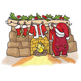 Christmas Night Clothesline Santa