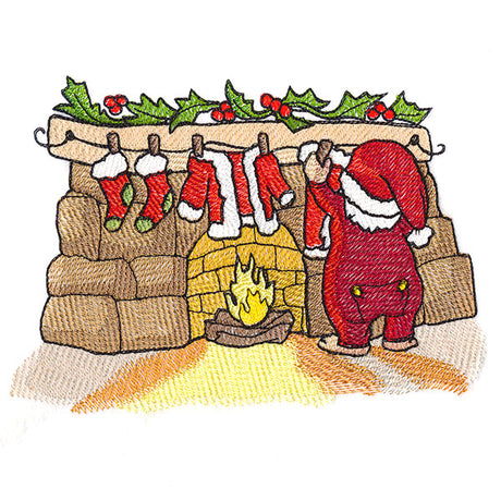 Christmas Night Clothesline Santa