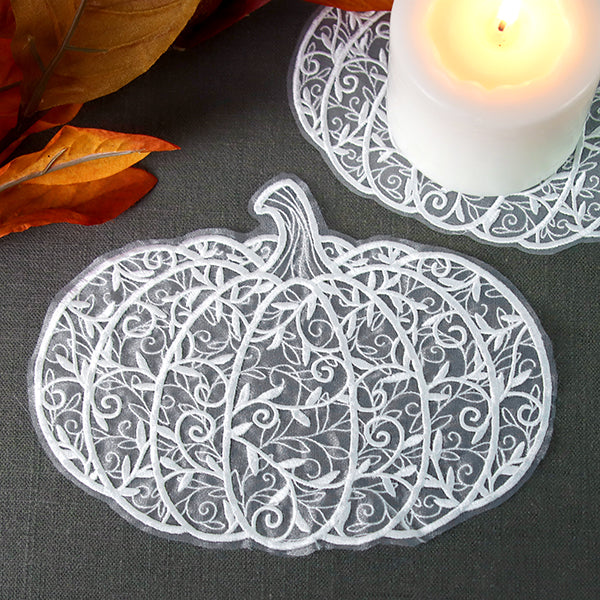 Pretty Pumpkin Doily (Organza)