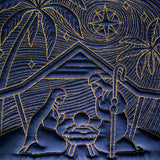 Serene Nativity Scene Square (Trapunto)