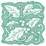 Holly of Christmas Square (Trapunto)