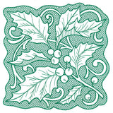 Holly of Christmas Square (Trapunto)