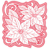 Poinsettias of Christmas Square (Trapunto)