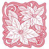 Poinsettias of Christmas Square (Trapunto)