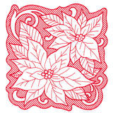 Poinsettias of Christmas Square (Trapunto)