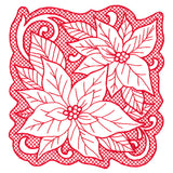 Poinsettias of Christmas Square (Trapunto)