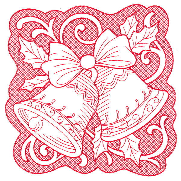 Bells of Christmas Square (Trapunto)